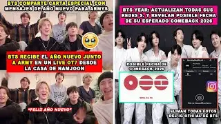 😮 BTS RECIBE EL A&Ntilde;O NUEVO EN VIVO CON ARMY!!/REVELAN POSIBLE FECHA DEL COMEBACK 2026