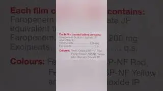 Faropenem Sodium Tablet uses, side effects and doses in Hindi #shots