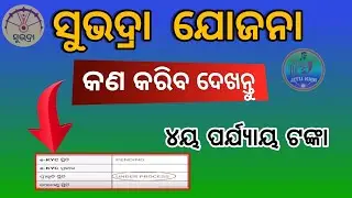 ସୁଭଦ୍ରା ଯୋଜନା ୪ୟ ପର୍ଯ୍ୟାୟ ଟଙ୍କା  କଣ କରିବ ଦେଖନ୍ତୁ ! Subhadra Yojana 4kisti installments payment 