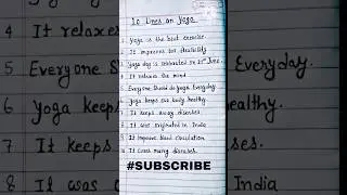 Write 10 lines about Yoga | 10 lines on importance of Yoga | #yoga #essay