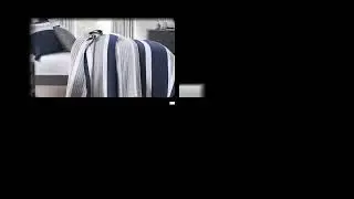 SahSahCasa Navy Blue Quilt Set Bedspreads Lightweight Reversible Striped Comforter