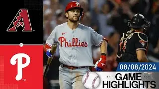 Arizona Diamondbacks vs Philadelphia Phillies  Game Highlights 08/08/2024 | MLB Highlights 2024