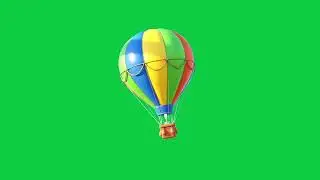 3D Hot Air Balloon Floating in the Sky | Animation | Green Screen