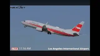 American Airlines Boeing 737 800 in its TWA retro livery.