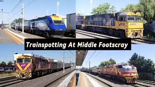 TRAINS AT MIDDLE FOOTSCRAY (HORN SHOWS AND MORE)