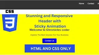 Stunning and Responsive Header with Sticky Animation In HTML and CSS