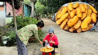 Sáng Sớm Hai Chị Em Làm Chuối Chiên Vàng Giòn Đi Bán Quanh Xóm
