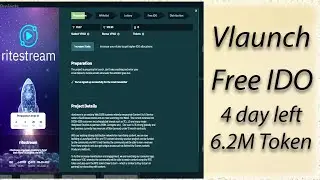 vlaunch free ido allocation 6.25m tokens new project ritestream 2022