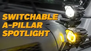 OMU Genesis Series Aluminum High Low Beam Switchable A-Pillar Spotlight For Vehicle Jeep Ford Etc
