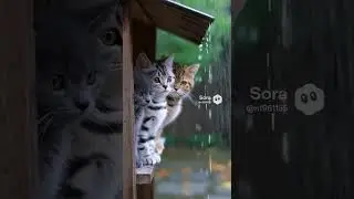 Tiny Kittens Waiting Out the Rain (ASMR Loop)