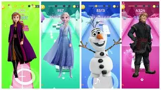Tiles Hop &ndash; Impossible Rhythm Challenge Frozen 2 Elsa & Anna & Olaf & Kristoff ❄️🔥 #7
