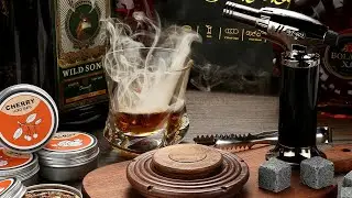 Cocktail Accessories Smoker Kit,Smoking Set with 4 Wood Chips Whiskey Smoker Drinks Kit