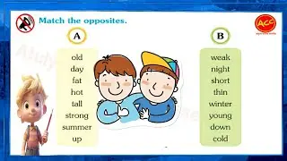 Easy Opposites Match | WAVES English Book English for Kids | Opposites | Primary English Book |