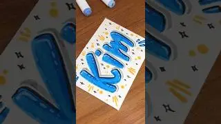 Cute Font Lettering with Brushpen #Shorts #art #lettering #brushlettering #brushmarkers