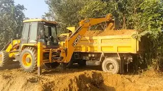 Amazing !!! - Yellow JCB Loading A Yellow Dump Truck - Full Loading With Experienced JCB Operator