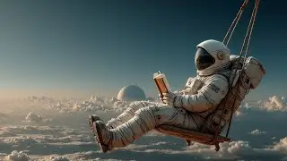Астронавт читает в космосе
