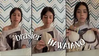 Cómo hacer un brasier hawaiano con hojas de tamal 🌿🌺 | Naaani