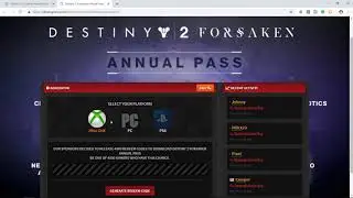 Destiny 2 Forsaken Annual Pass Code Free Download - PC/PS4/XBOX ONE