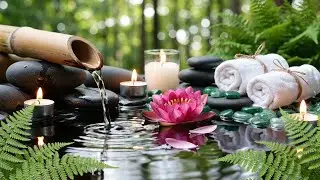 Relaxing Music Relieves Stress, Anxiety and Depression 🌿 Peaceful Piano + Bamboo Water Fountain