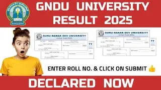 Gndu University Result 2025 Declared Now 😱 1st / 3rd Semester ✍️ Result News Today | Latest Update