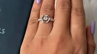 OEC Round Cut Solitaire Accent Ring @ourosjewels