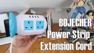 BOJECHER Power Strip Tower Extension Cord with USB, Surge Protection and fireproofing