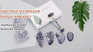 Wholesale Amethyst Face Roller and Gua Sha Tools Set | Leading Jade Roller Guasha Factory & Supplier