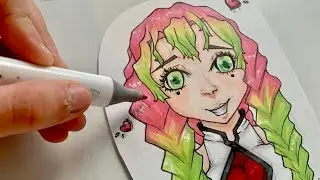Drawing Mitsuri Kanroji 💗💚 [Love Pillar]