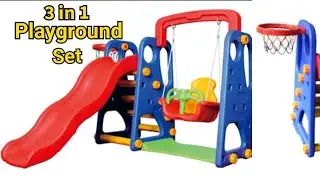 3 in 1 Playground set slide, swing and ring | Unboxing and Assembling