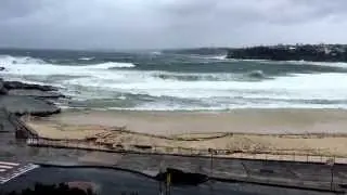 Huge waves hit Bondi beach the day after the storm that hit Sydney on 14th October 2014