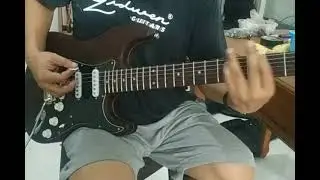 custom stratoscaster full Rosewood Indonesia test sound distorsi