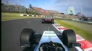 Kimi R&auml;ikk&ouml;nen overtakes Schumacher - Suzuka 2005