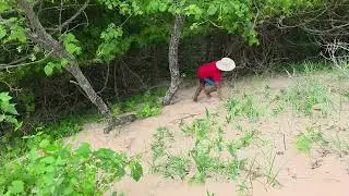 Climbing sand dunes with Ty and Captain Brian.  July 5, 2025