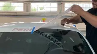 Applying Vinyl Decal to the Windshield | 2020 Mustang GT