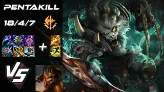 JUNGLE Rengar vs Jarvan IV [PENTAKILL] - NA Grandmaster Patch 25.24