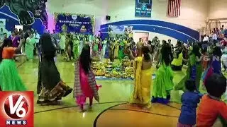 Telangana Development Forum Celebrates Bathukamma In Los Angeles, USA | V6 News