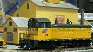 New BLI EMD NW2 Paragon4, CNW #1013 testing on the layout. (HO, DCC, KATO UNITRACK)