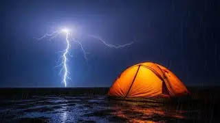 Cozy Tent in Intense Thunderstorm | Heavy Rain, Lightning & Deep Sleep Ambience