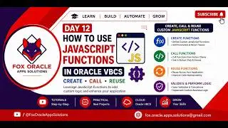 Day 12 How to Use JavaScript Functions in Oracle Visual Builder VBCS  Create & Call Custom Functions