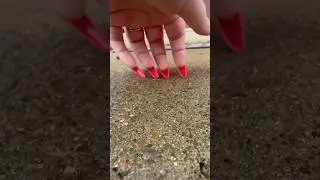 ASMR &bull; pure scratching (build up) on wet concrete | XL red nails ❤️ outside in the rain ASMR #nails