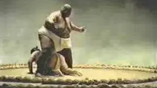 US black guy with Japanese Sumo Wrestler