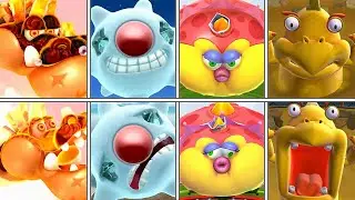 Super Mario Galaxy 2 - All World Bosses Before & After Defeat