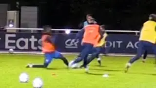 The moment France's Nkunku is injured and out of World Cup after Camavinga tackle