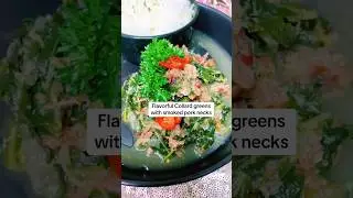 Flavorful collard greens coupled with smoked pork neck bones #collardgreens
