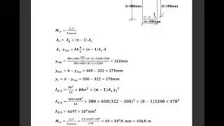 concrete - working stress method - uncracked example-مثال المقطع غير المتشقق