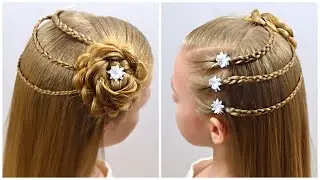 Penteado Infantil F&aacute;cil com Flor de Cabelo | Penteados r&aacute;pidos e f&aacute;ceis por LittleGirlHair ❤