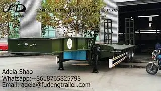 3 axles wide 3.5m excavator transport lowbed trailer payload 80T