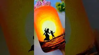 Krishna bottle art 🤗 Diy night lamp / Janmashtami decoration ideas #shorts #short #janmashtami2024