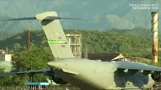 SCENE: US Air Force C-17 and Navy destroyer seen operating in Puerto Rico as military buildup grows