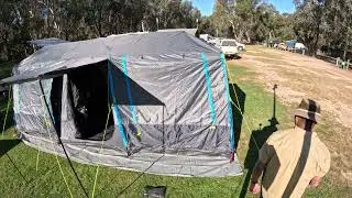 OZtrail Haven Blockout Tent Blue & Grey Tent Setup